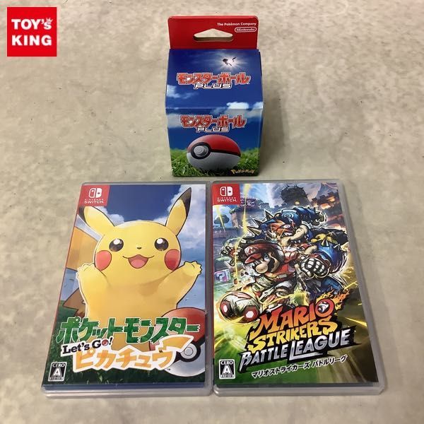 1円〜 Nintendo Switch ソフト マリオストライカーズ バトルリーグ、ポケットモンスター Let’s Go! ピカチュウ＋モンスターボールPLUS