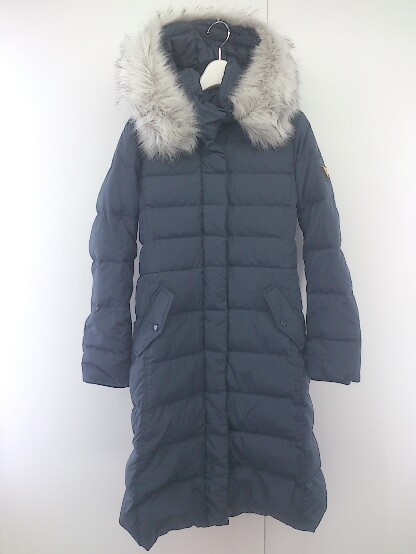 ■ ◎ GUESS ゲス フェイクファー 長袖 ダウン ジャケット コート サイズXS ネイビー レディース P 1211030000611