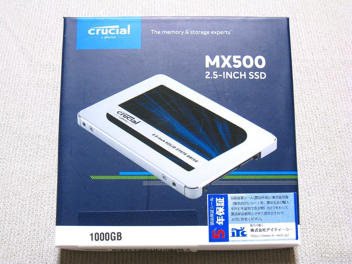 中古】Crucial SSD MX500 1000GB (1TB) 内蔵2.5インチ 7mm