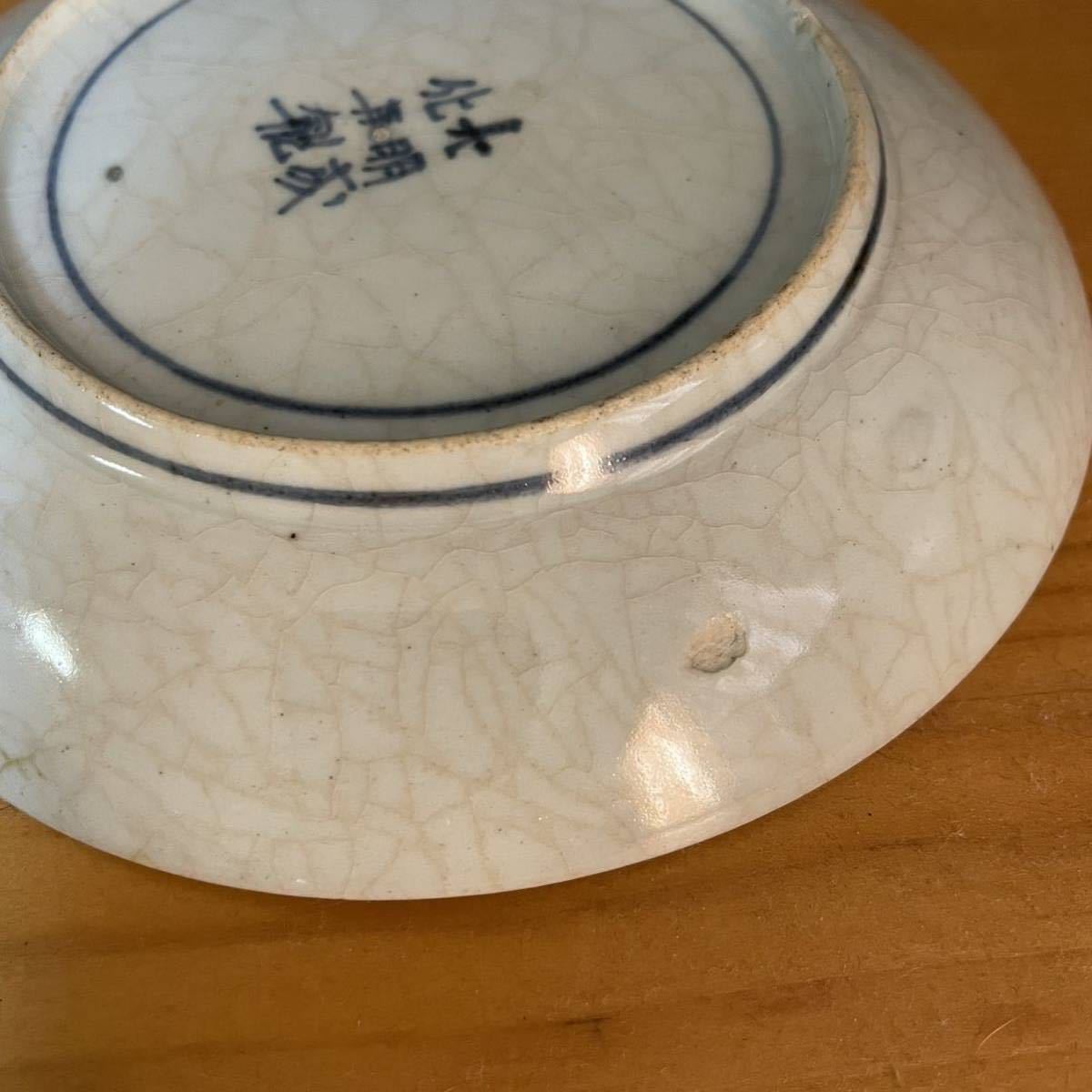 古伊万里 染付 松に山水の図 膾皿 5寸皿 C996AS-CVo