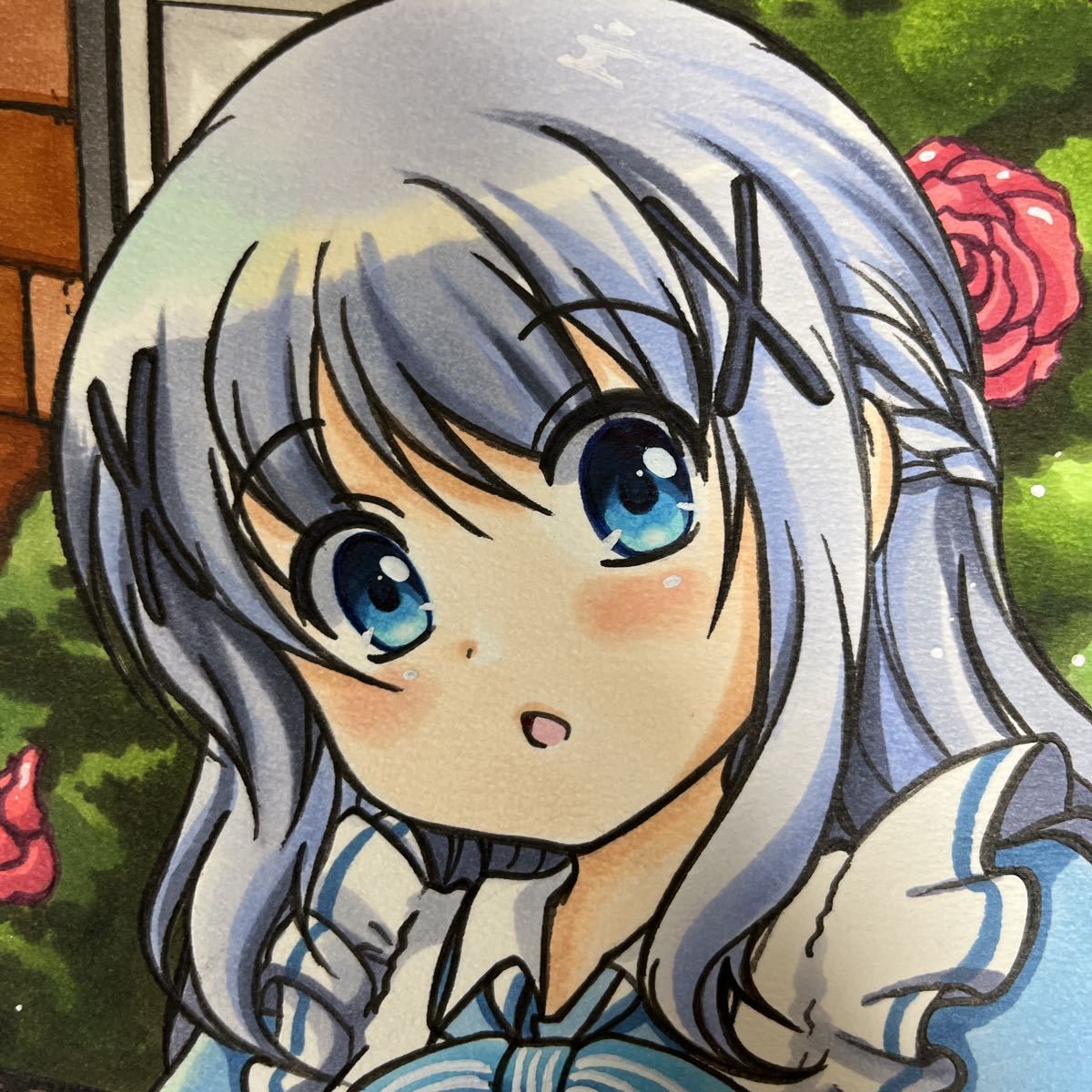 同人手描きイラスト＊ご注文はうさぎですか？＊チノ＊バニーガール＊大色紙 ご覧いただきありがとうございます