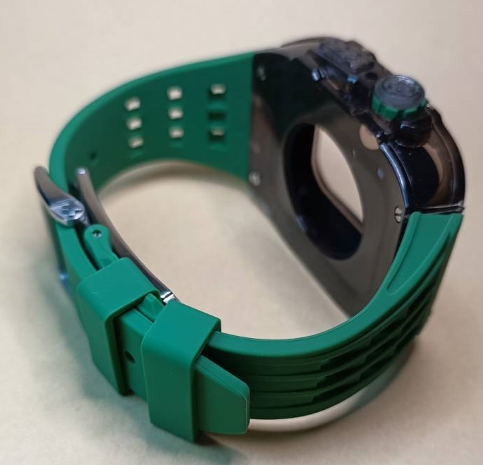 44mm 45mm ○クリア黒緑○ apple watch アップルウォッチ クリア 透明