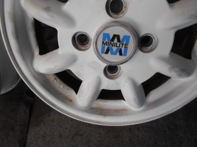 中古 MINILITE ミニライト ホイール 13×4.00B 4H PCD100 ホワイト 4本 