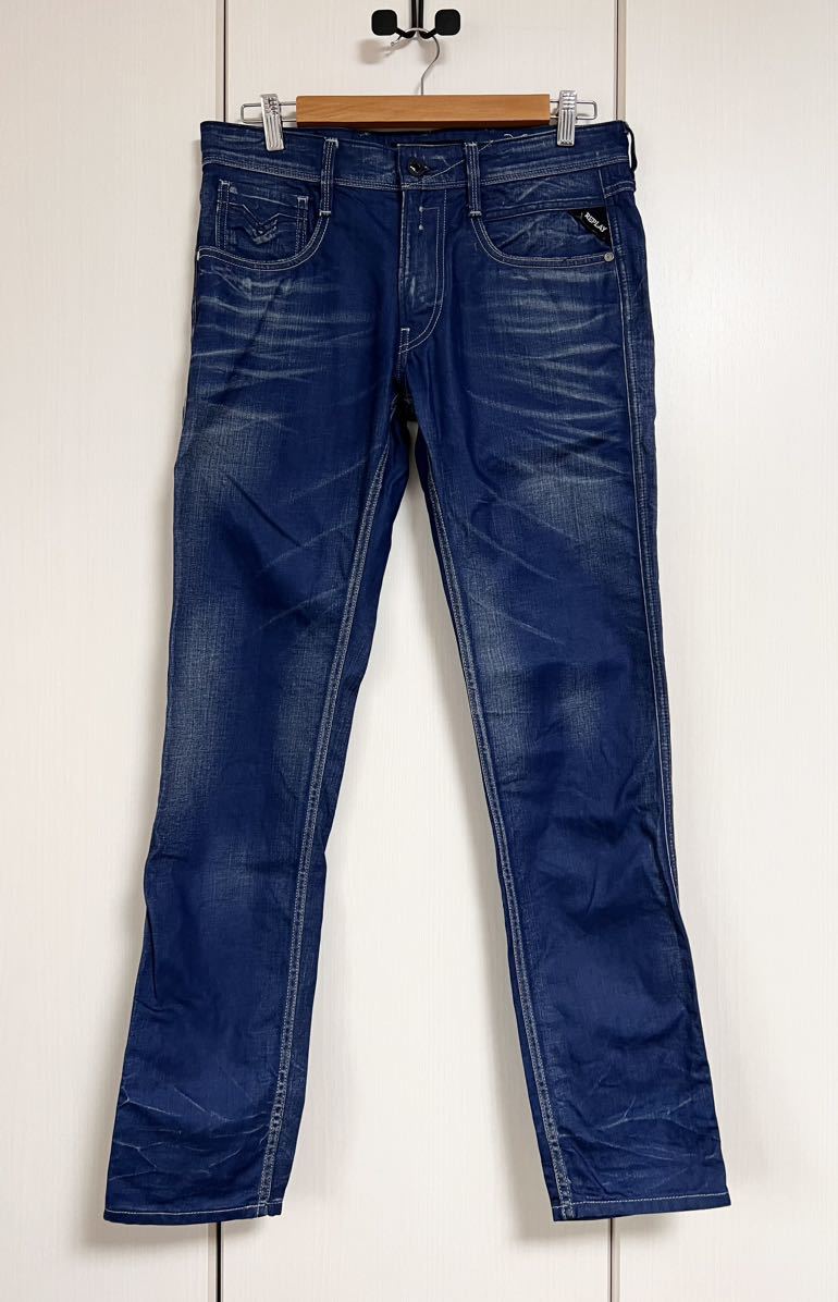  REPLAY ANBASS M914 ヴィンテージ加工 インディゴデニムパンツ 32 トルコ製 リプレイ(W32～)｜売買されたオークション情報、yahooの商品情報をアーカイブ公開 - オークファン W32～