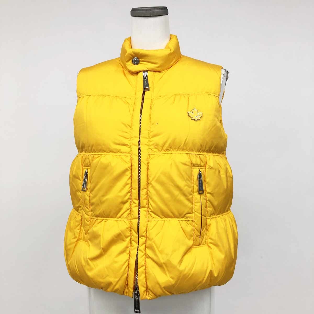 ◆Dsquared2 ディースクエアード ダウンジャケット サイズ40◆ イエロー メンズ アウター ジップアップ ダブルジップ