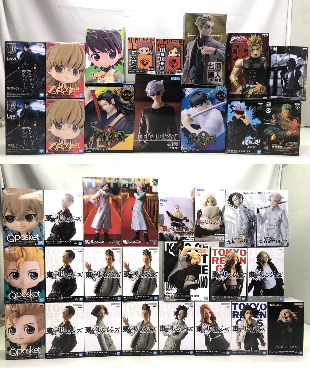 【8756】少年マンガ系プライズフィギュア38点まとめ 東京リベンジャーズ 呪術廻戦 ワンピース 進撃の巨人 ジョジョ など 中古品