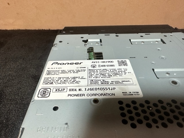 100%新品，新品 カロッツェリア HDDナビ AVIC-HRZ900 楽ナビ 地図データ2011年　 ☆送料無料☆ 