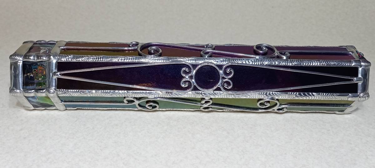 ステンドグラス製万華鏡　２ミラー・１２ポイント　オイルタイプ　イリデッセントブラック_5