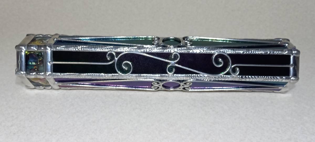 ステンドグラス製万華鏡　２ミラー・１２ポイント　オイルタイプ　イリデッセントブラック_6