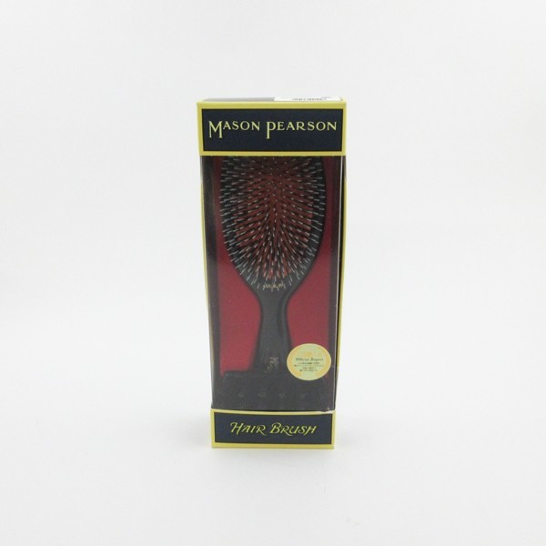 メイソンピアソン MASON PEARSON ヘアブラシ ジュニアミックス ダーク ルビー クリーニングブラシ付き 猪毛 美品 Z194 (2)