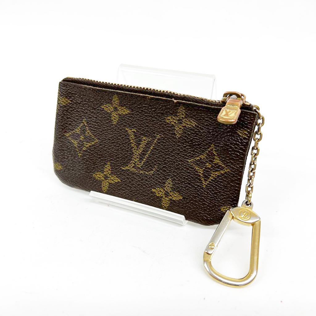 LOUIS VUITTON ルイヴィトン モノグラム ポシェットクレ 札入れ 小銭入れ コインケース キーケース ブラウン ベージュ 茶 ゴールド 金