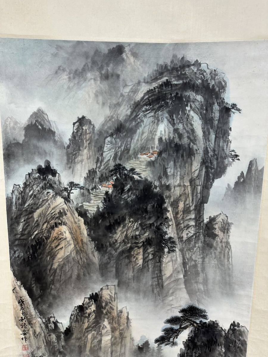 時代の掛軸 山水図肉筆保証 蔵整理 日本 中国美术品 X894C16-7 時代の