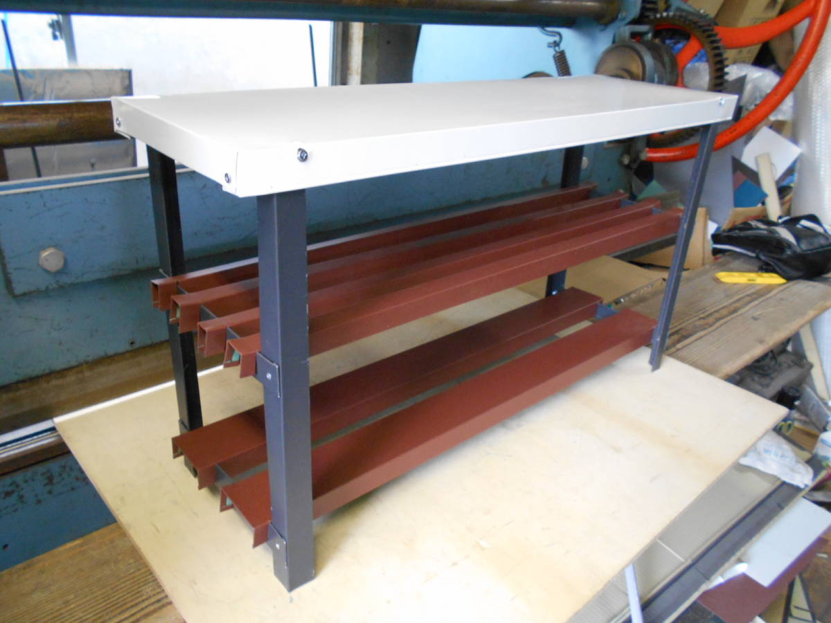 3段テーブルラック キッチンラック 80×25×H45 ガルバ キャンプテーブルラック 洗物置場 折り畳み 耐熱 防水 自作