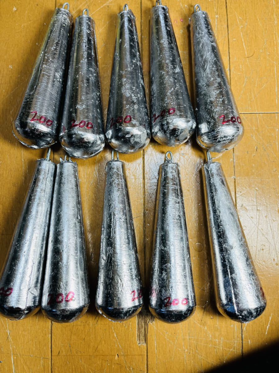 送料無料釣鐘オモリ200号10個