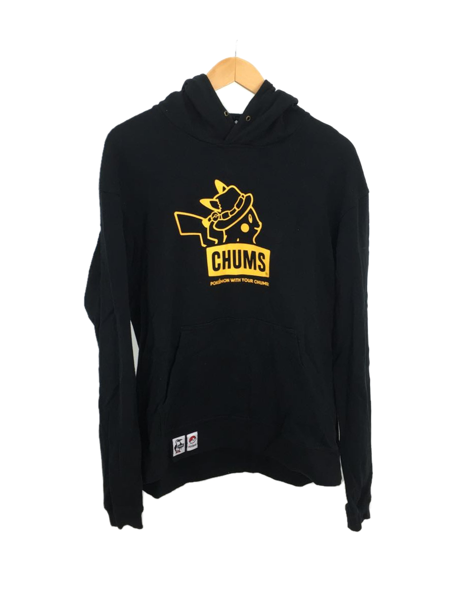 CHUMS◆パーカー/L/コットン/BLK