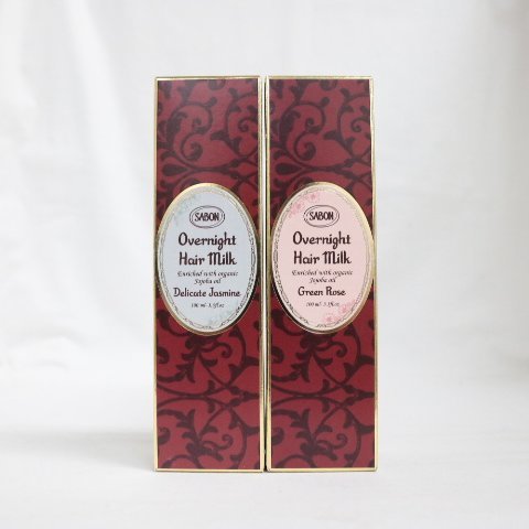 【激安!! 同梱でさらにお得☆】2種セット SABON オーバーナイトヘアミルク デリケート・ジャスミン/グリーン・ローズ 各100mL
