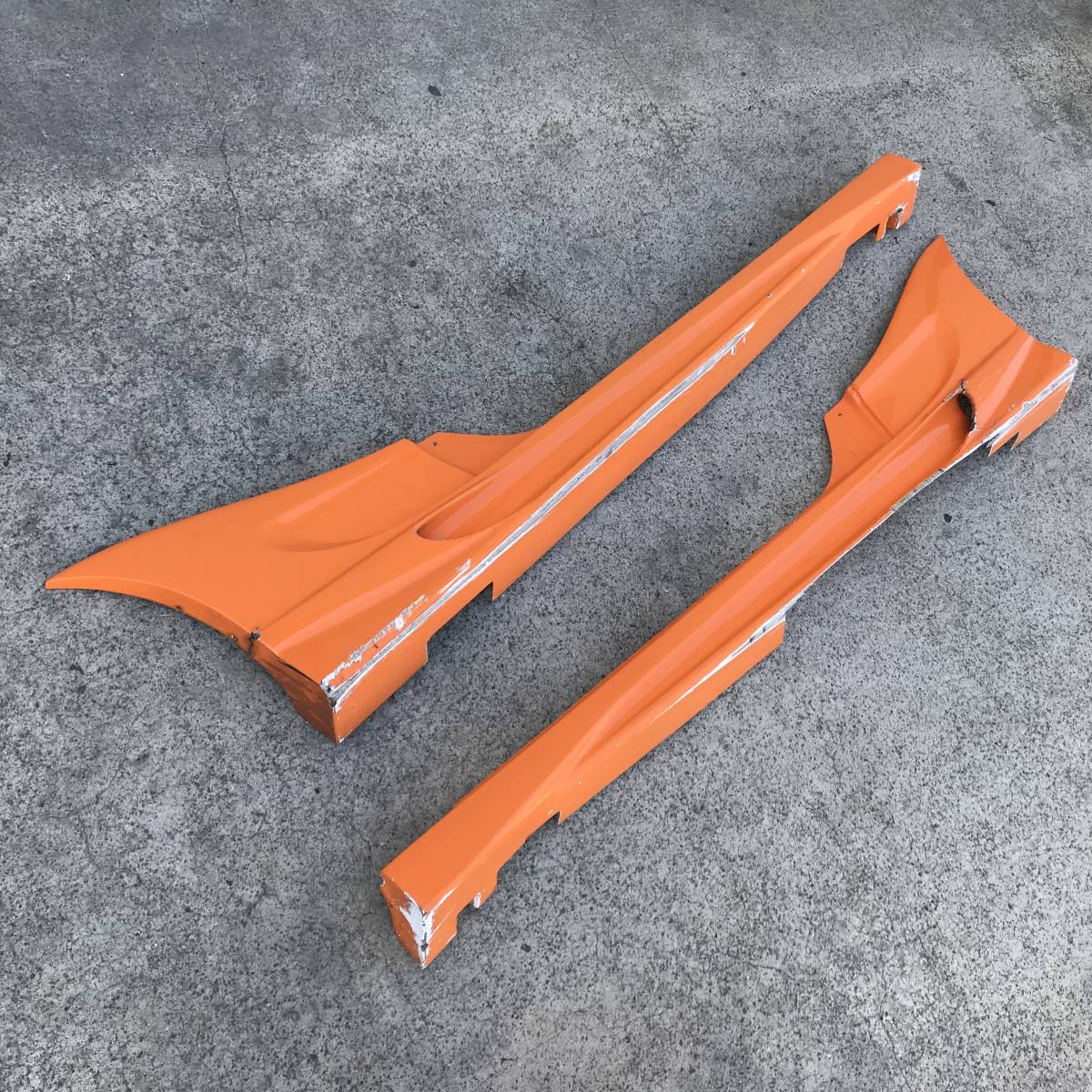 ▼絶版 希少 セリカ ZZT230 ZZT231 VARIS バリス サイドステップ サイドスポイラー サイドスカート 左右セット 塗替えオレンジ 即決/即納▼