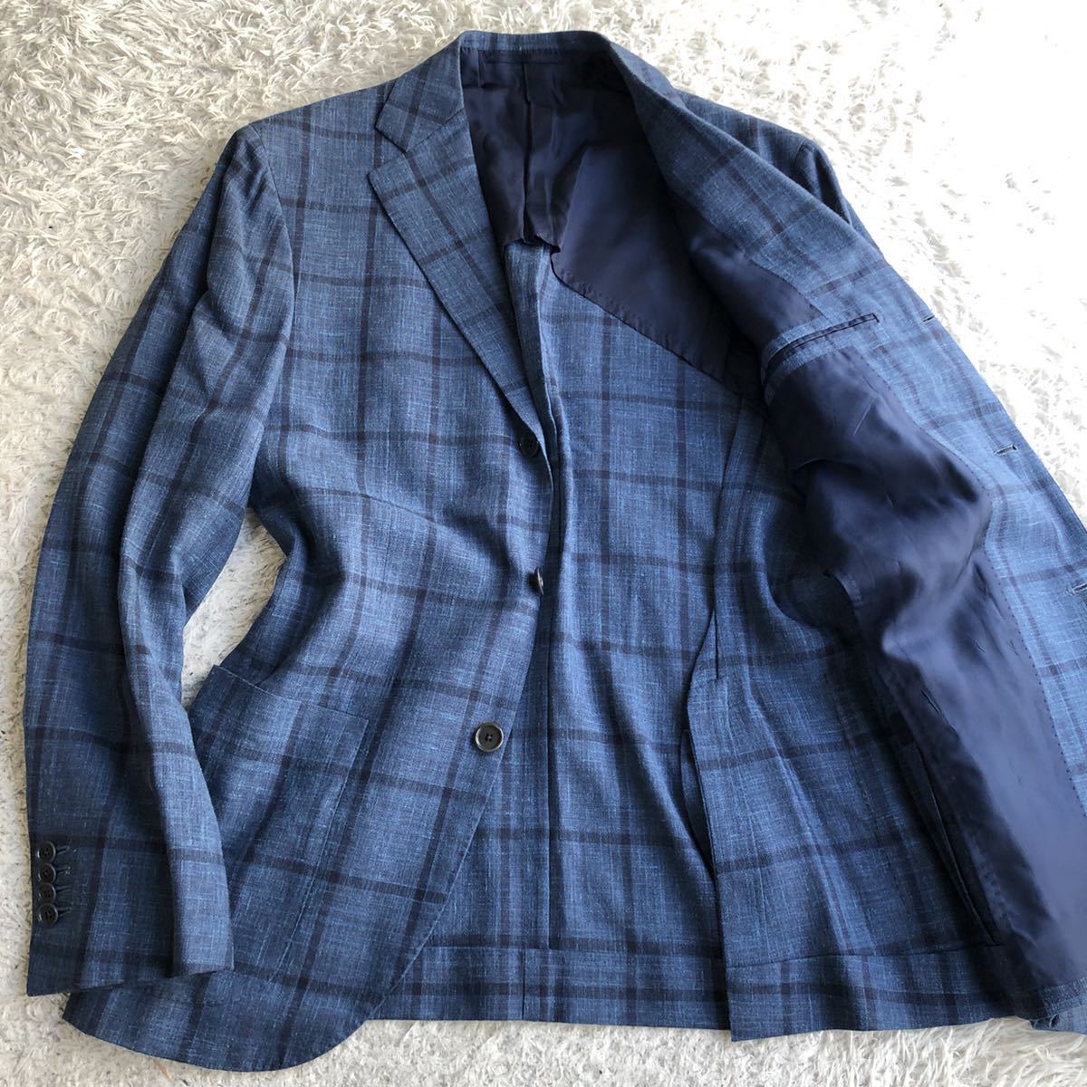 美品】 ビームス F ロロピアーナ シルク リネン ウール ジャケット