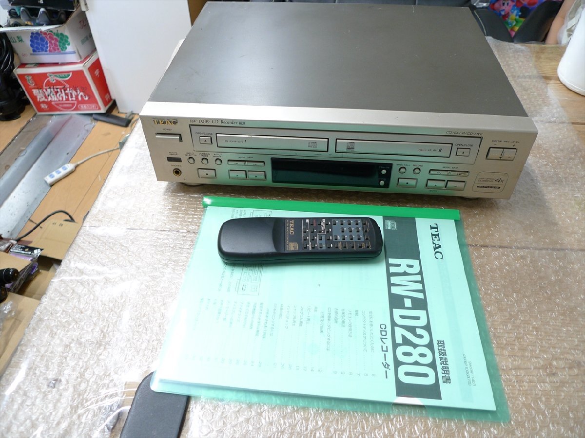 現状品 RW-D280 TEAC リモコン付き CDRデッキ ティアック 難あり 管理
