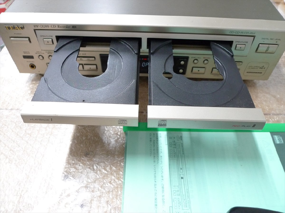 現状品 RW-D280 TEAC リモコン付き CDRデッキ ティアック 難あり 管理