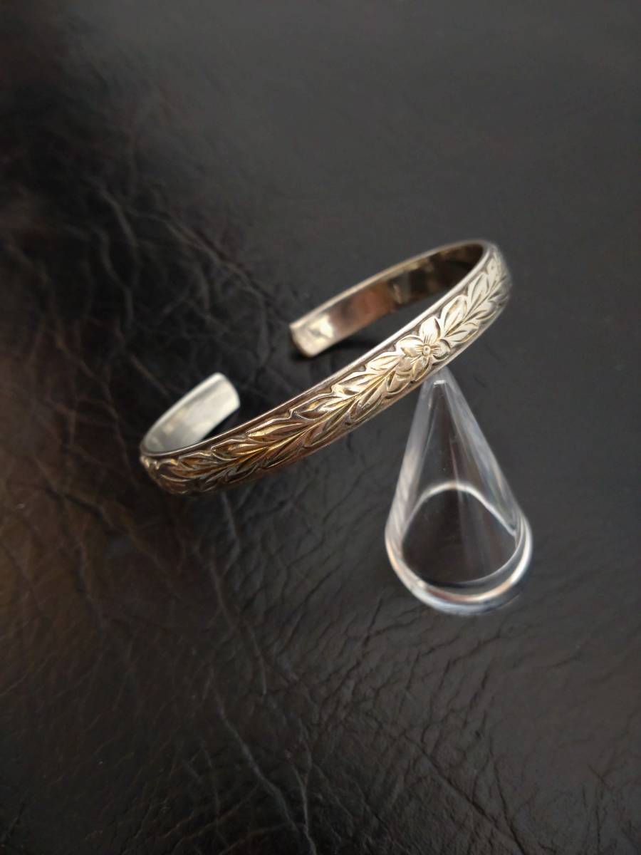 プルメリア　マイレ　ハワイアンジュエリー　バングル　SV925