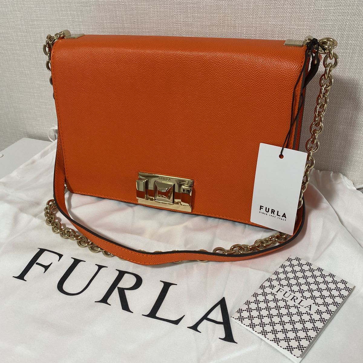 ★新品★定価61，600円★FURLA(フルラ)/MIMI S CROSSBODY/ショルダーバッグ/本革レザー/オレンジ/結婚式/パーティー/2次会