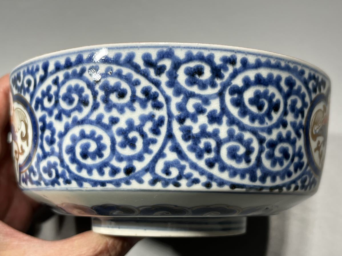 古伊万里 蛸唐草文錦手 平鉢 古伊万里 江戸後期 | 赤絵 大鉢