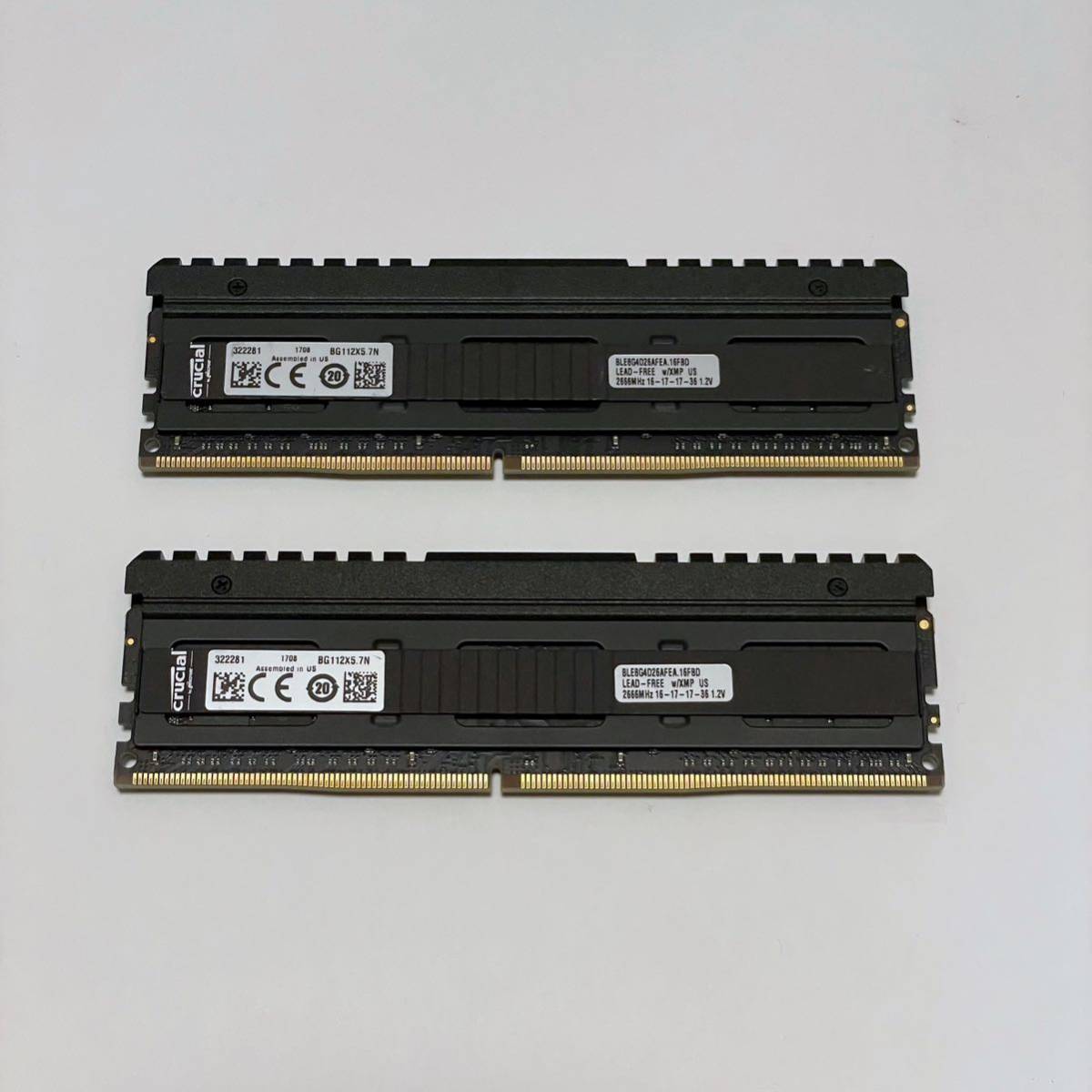 Crucial DDR4-2666 16GB (8GBx2) Ballistix Elite 【メモリ】
