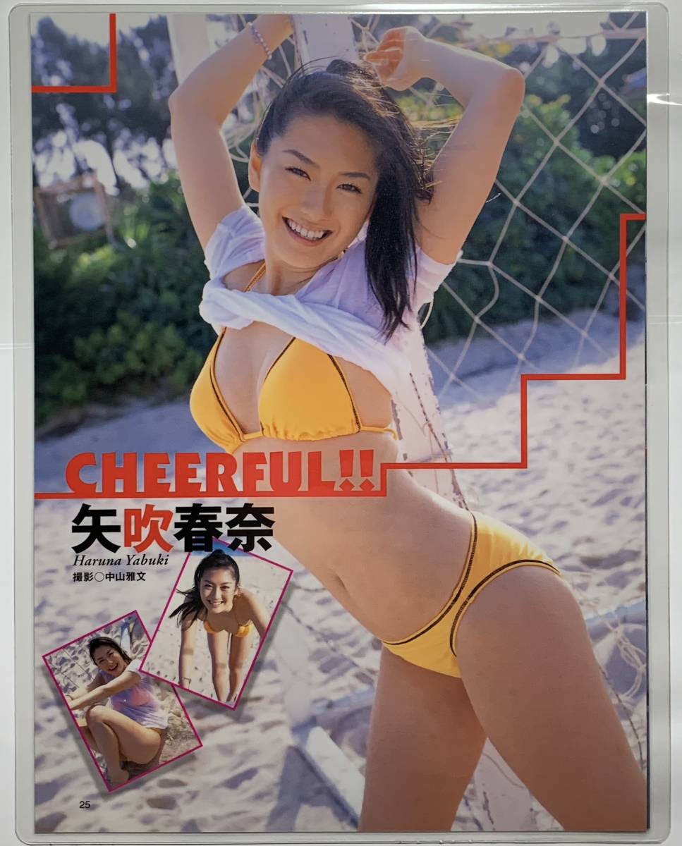 厚手ラミネート加工】矢吹春奈 水着 A4変サイズ 雑誌切り抜き 3ページ 