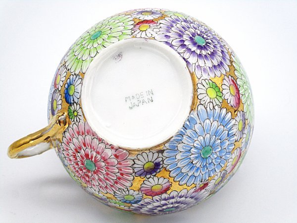 オールドニッポン 薩摩焼 金彩 菊紋 カップ ソーサー キャビネット