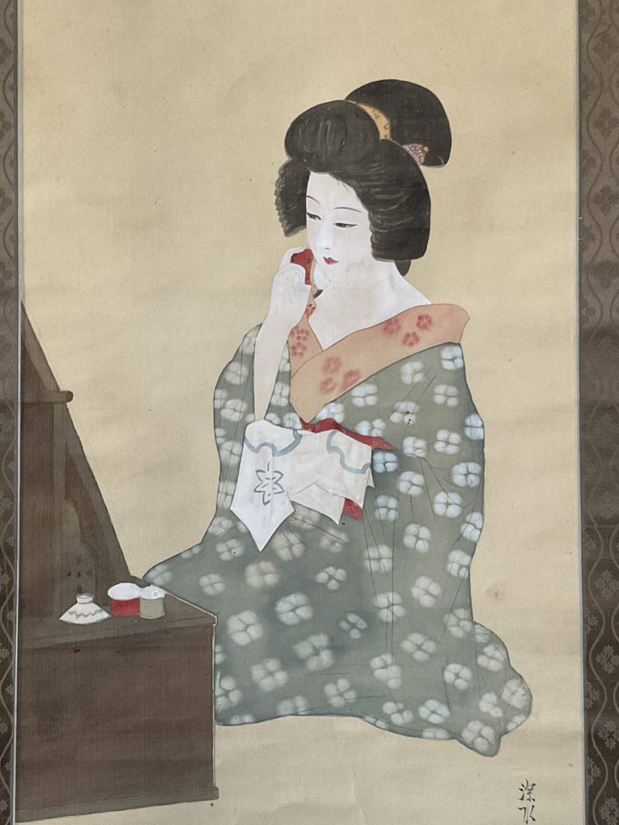 美品 掛け軸 伊東深水筆「銀河祭り」七夕図 美人画 名画 美人画 公式通販 名画 美品 掛け軸 伊東深水筆「銀河祭り」七夕図