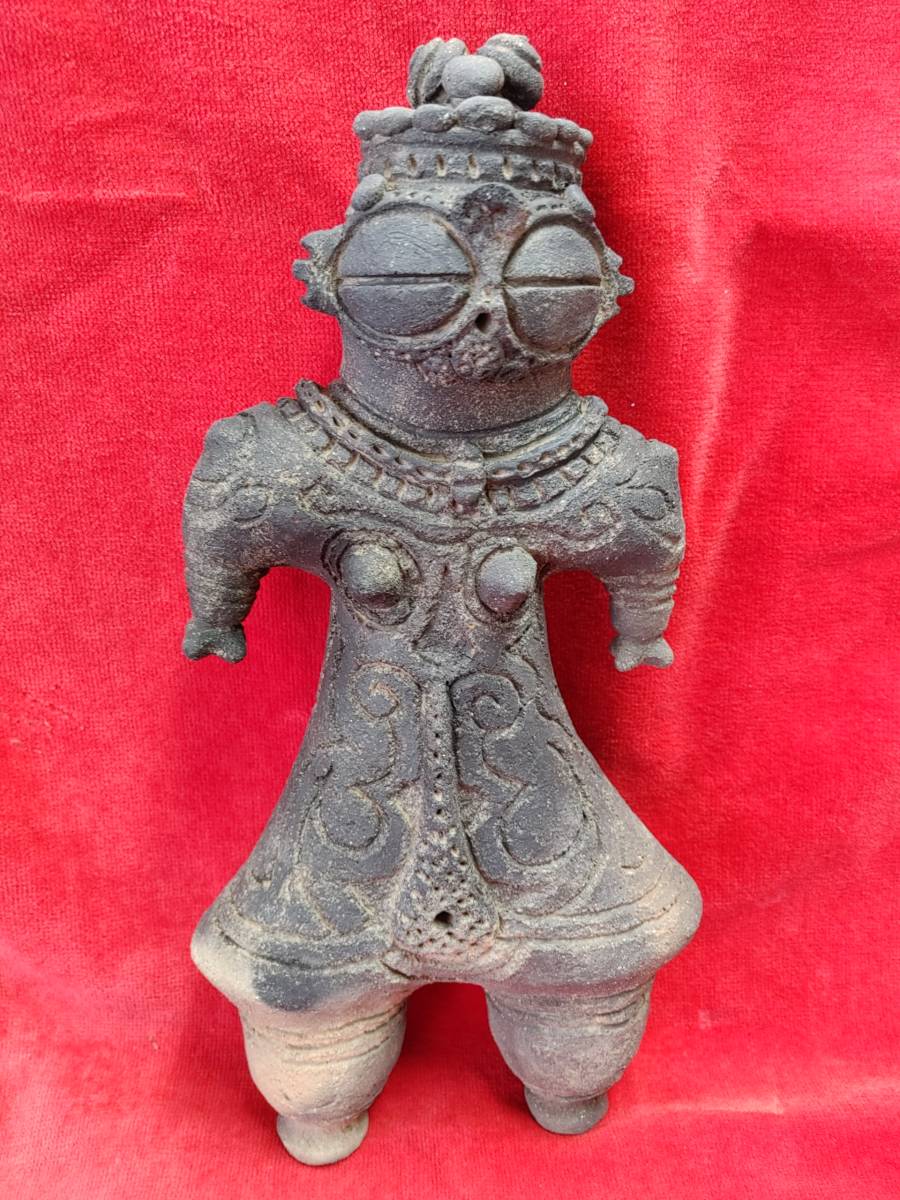 中国古玩 唐物 花瓶 染付 明時代 中国 時代物 幅約20cm 元染 t98640 藍