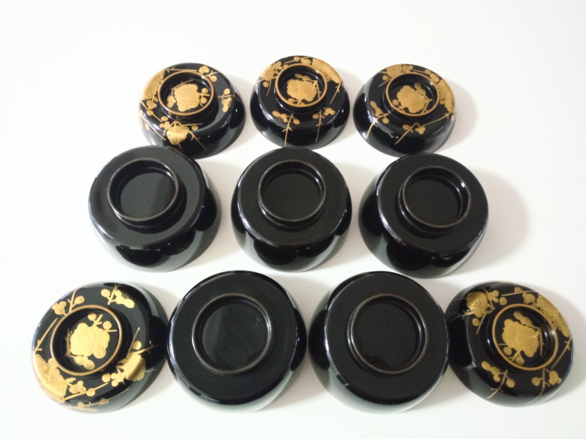☆輪島塗☆蒔絵☆お椀☆5点☆黒漆塗☆漆器☆お吸い物☆和骨董☆和食器