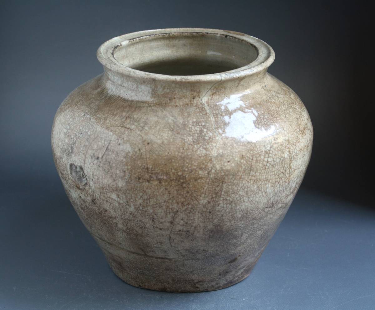 ■織■古丹波　白丹波雨もり手壺