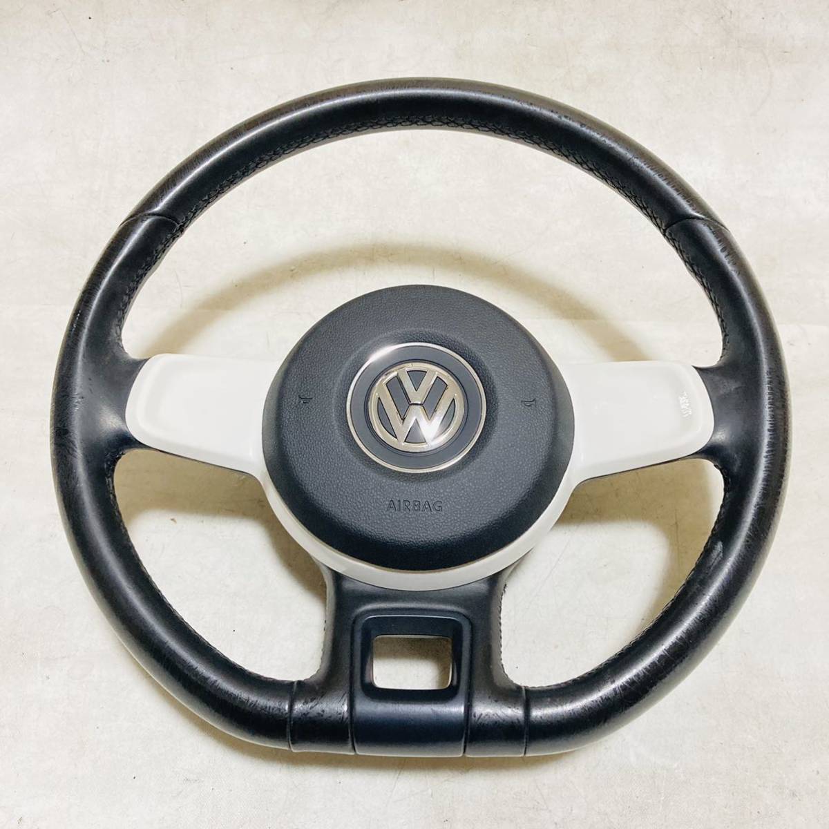 VW ワーゲン純正 平成16C ザ ビートル 平成24年式 ステアリング ホイール ハンドル 黒革 ブラックレザー