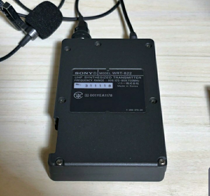 SONY ソニー WRT-822 ワイヤレストランスミッター マイク 送信機 ② SONY ソニー SONY WRT-822 UHFシンセサイザートランスミッター WRT-822