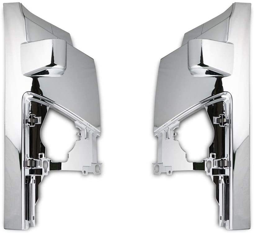 いすゞ 07 エルフ ハイキャブ/ワイドキャブ用　メッキコーナーパネル 左右SET 上部カバー付き 平成19年1月～令和3年2月