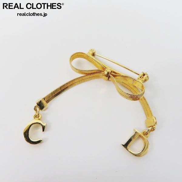 Christian Dior/クリスチャン・ディオール ロゴ/リボン ブローチ /000