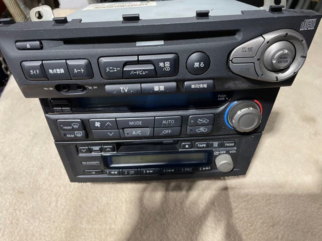 希少！】BNR34 GT-R 純正 オーディオ ナビ エアコンパネル CD カー