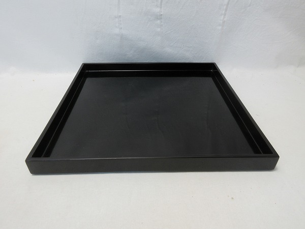 I04377 【 懐石道具 木製黑真塗 四方膳 4客揃 平膳 箱無 】