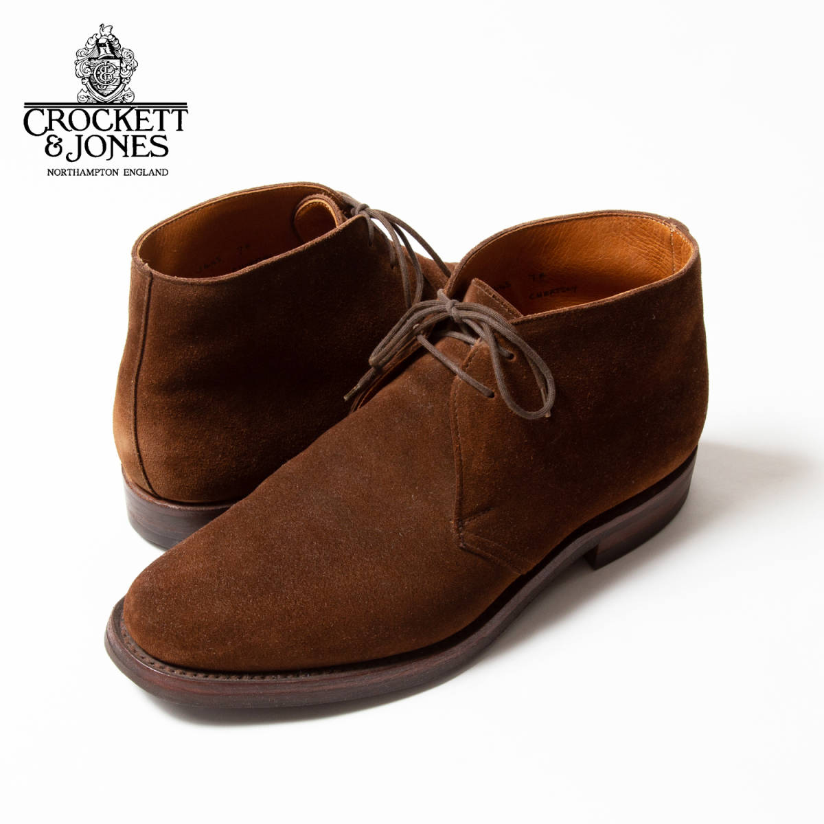 ★美品★ Crockett&Jones クロケット&ジョーンズチャートシー CHERTSEY ブラウン 茶　チャッカブーツ 7E 25.5~26.0