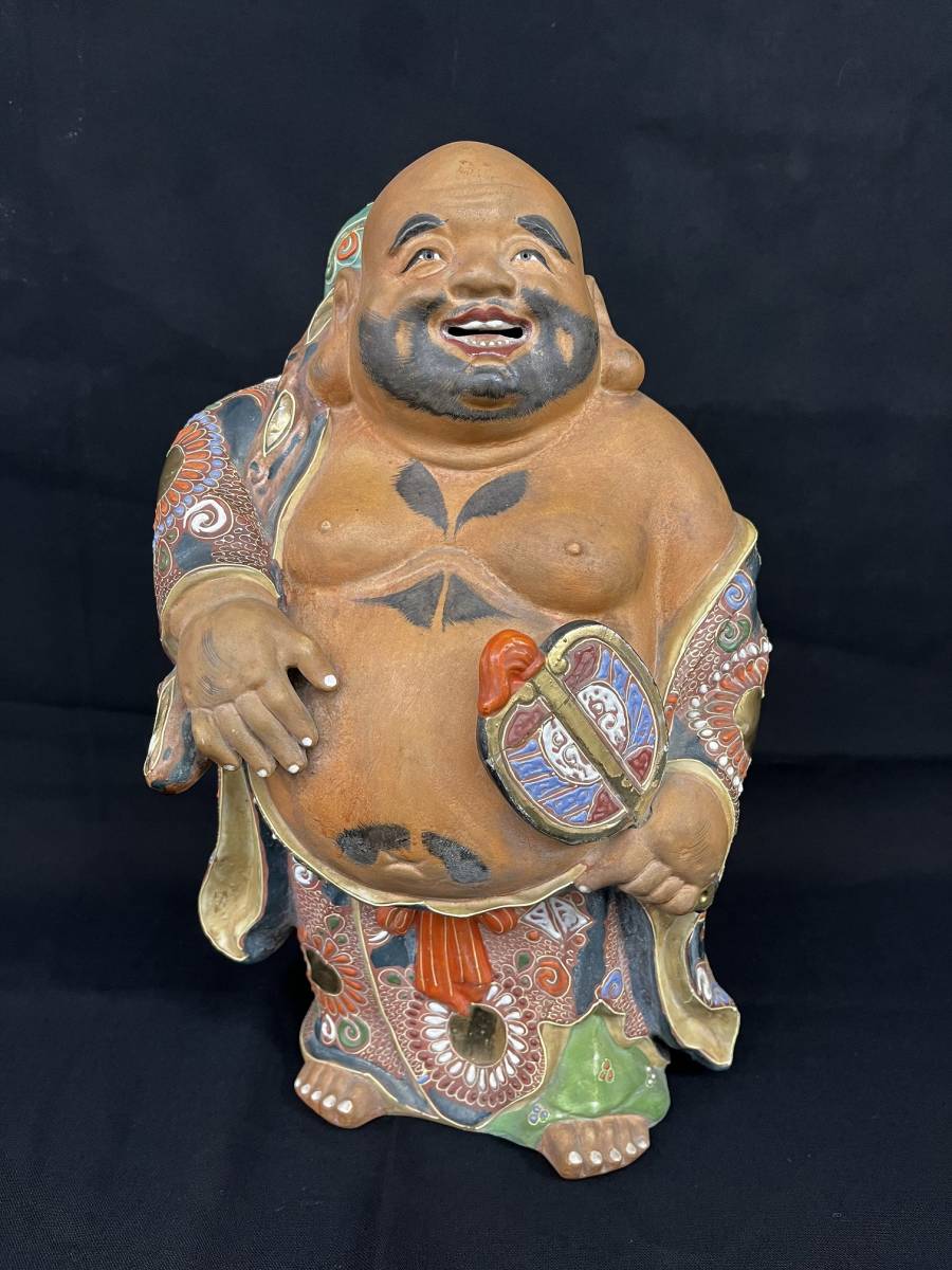 九谷焼 布袋様 金彩色絵 七福神 置物 開運 布袋尊 縁起物 骨董(九谷 