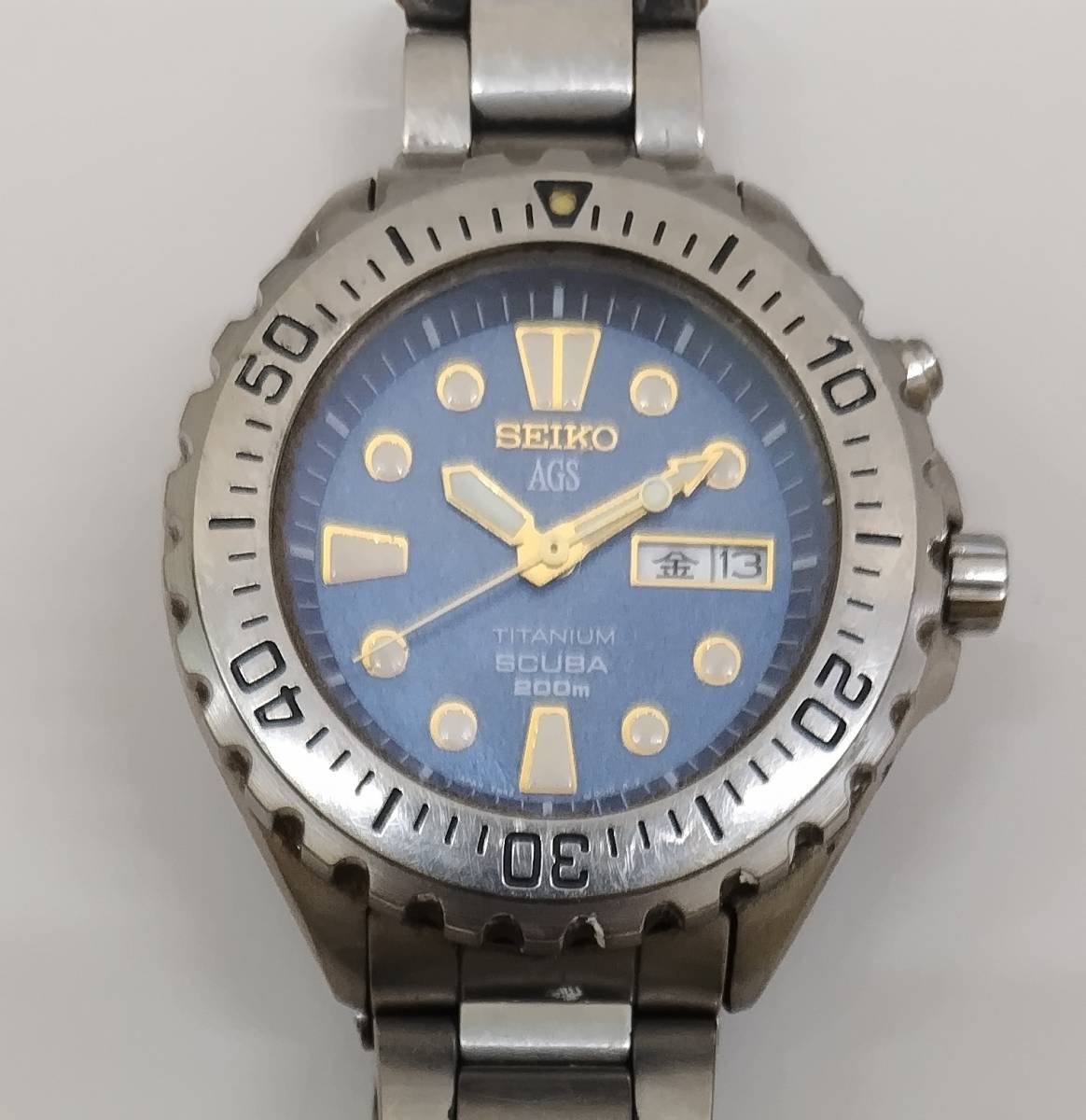 4708 SEIKO セイコー AGS TITANIUM SCUBA 200m 5M43-0010 チタン ダイバーズ メンズ スキューバ 動作未確認