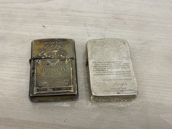 L739-I34-3645▲ZIPPO ジッポ オイルライター 2本まとめ アメリカンクラシック 1998年シリアル / STERLING 2003年シリアル 火花あり 他 ⑤