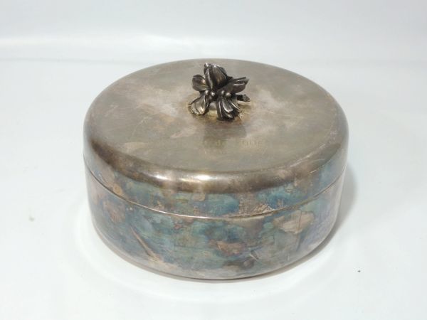 ERCUIS エルキューイ ボンボニエール 小物入れ 銀器 フランス φ12cm ERCUIS FRANCE 仏 フランス 銀器 エルキューイ ボンボニエール