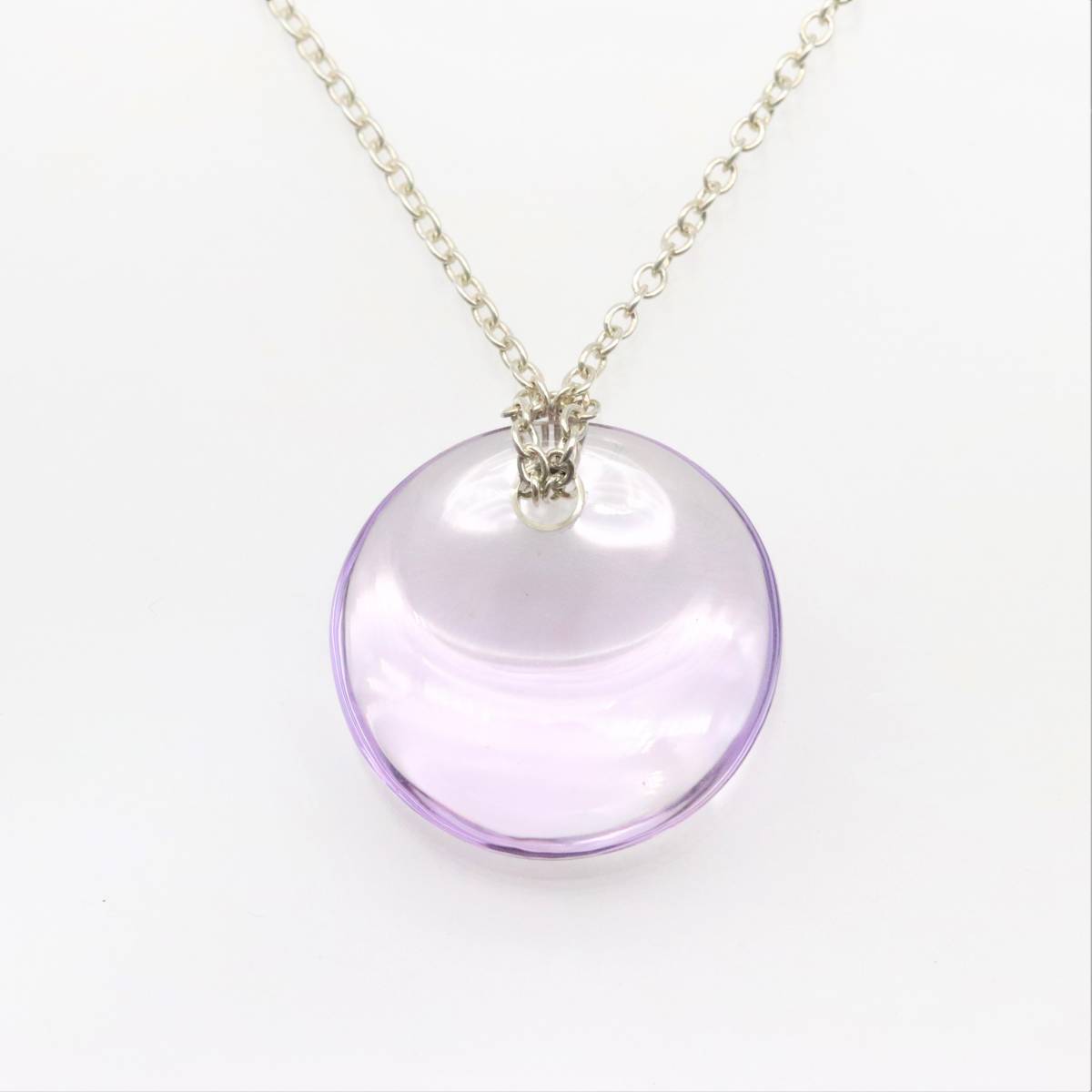 美品 希少 ティファニー アメジスト ラウンド プレート ネックレス シルバー925 Tiffany&Co.