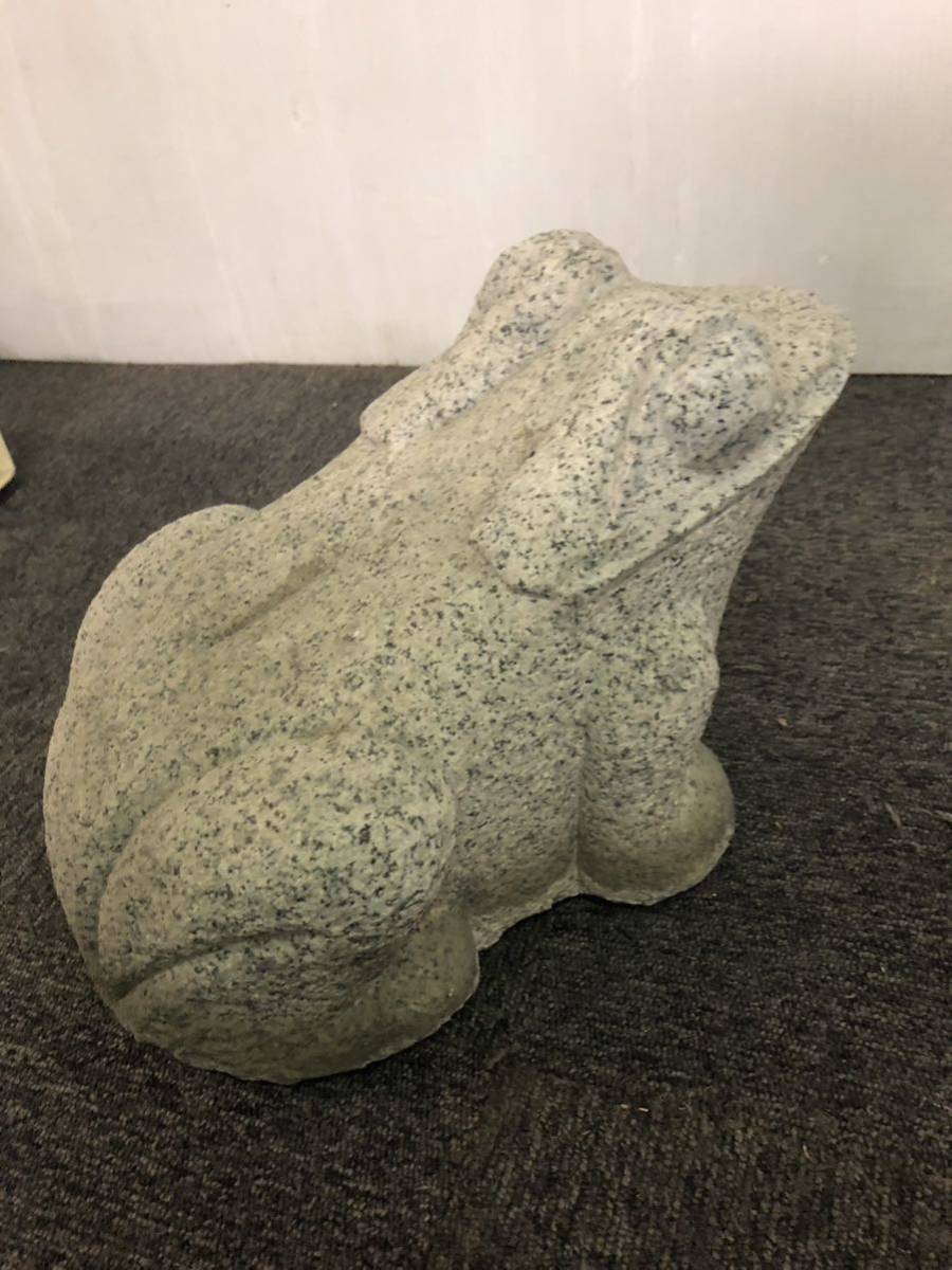置物 オブジェ 庭石 カエル 蛙 鑑賞石 石像 縁起物 × 坪庭 彫刻 ☆値下げ☆