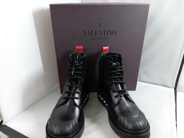 VALENTINO ヴァレンティノ　ブラック　ショートブーツ　カーフ 靴　メンズ　ブラック　黒　付属品有り