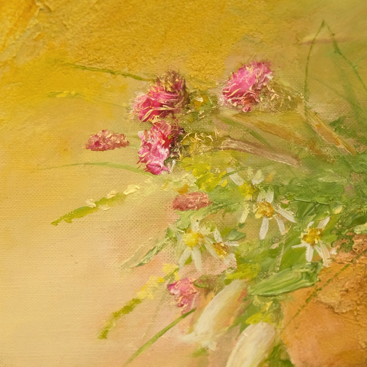 おたからや◇x665 大和修治 野の花 油彩F4号 静物画 油絵 絵画 原画 立