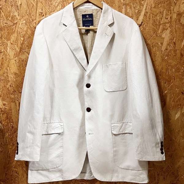 【得価，定番人気】 Brooks Brothers リネン&times;コットン 3B ジャケット L 生成り ブルックスブラザーズ 麻 綿 混紡 夏 テーラードジャケット(その他)｜売買されたオークション情報、yahooの商品情報をアーカイブ公開 男性用